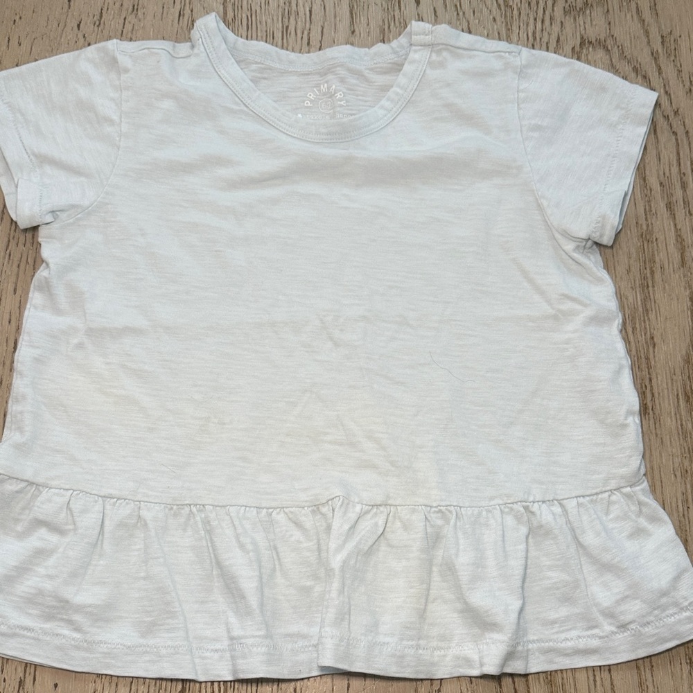 Primary baby blue Ruffle Hem Kids Tee